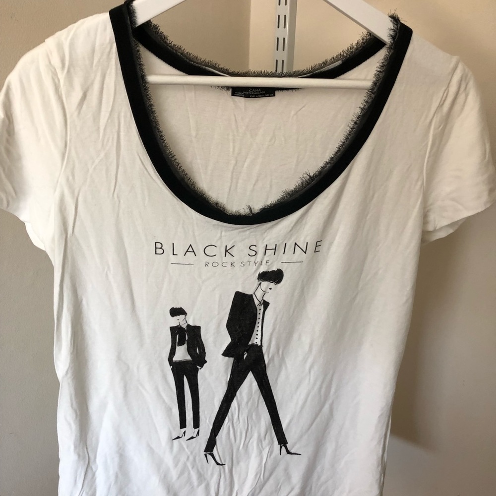 Zara chic white and black shirt